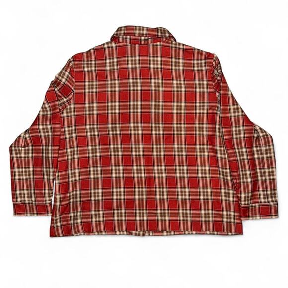 Rare Vintage VTG Flannel Plaid Lightweight Coat with unique buttons womens sz L - Picture 3 of 7